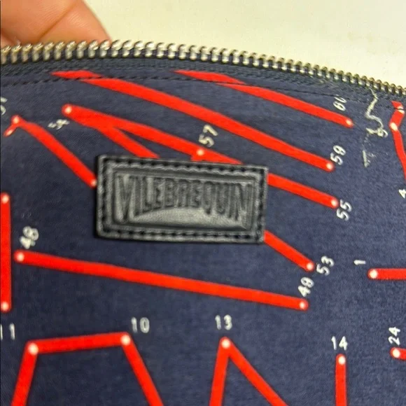 Vilebrequin Navy Blue “Mon Papa” Galaxy Red Limit Edition Pouch